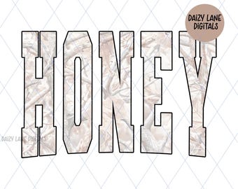 Honey png, camo honey png, camouflage varsity letters, digital download