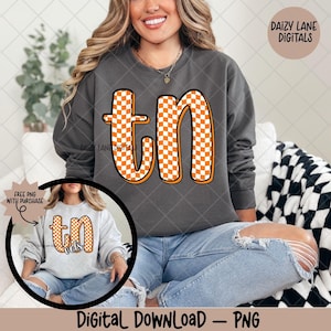 Checkered Tennessee PNG | Game Day | Tn Vols | Tennessee State | Football | Tn png | Tennessee png | Tennessee shirt | Digital Download