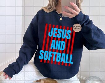 Jesus and Softball PNG | Faith Softball Design | Softball png| Sublimation | Religious Softball Shirt Design | Digital Download