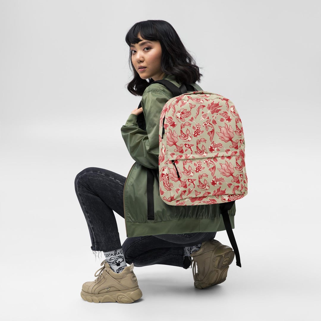 Koi Fish Print Pattern Backpack main image 0