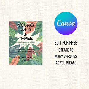 Invitación de cumpleaños para Young Wild y Three