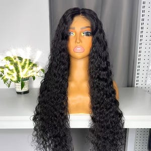 Water Wave Brazilian Virgin Hair Wig: HD Lace Frontal, Glueless Curly Wig for Women