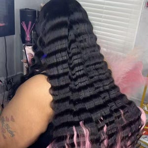 Deep Wave Lace Frontal Wig Lace Closure Unit: Brazilian Virgin Hair Glueless Wig Cap Customize Size