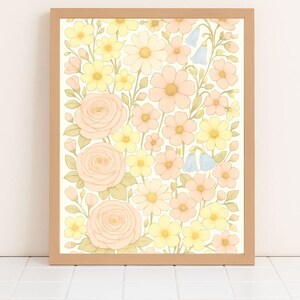 Rustic Botanical Flower print, Aesthetic Wall Art, Digital Prints, Home Decor