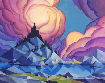 scenery made of geometrical shapes scenery made of geometrical shapes