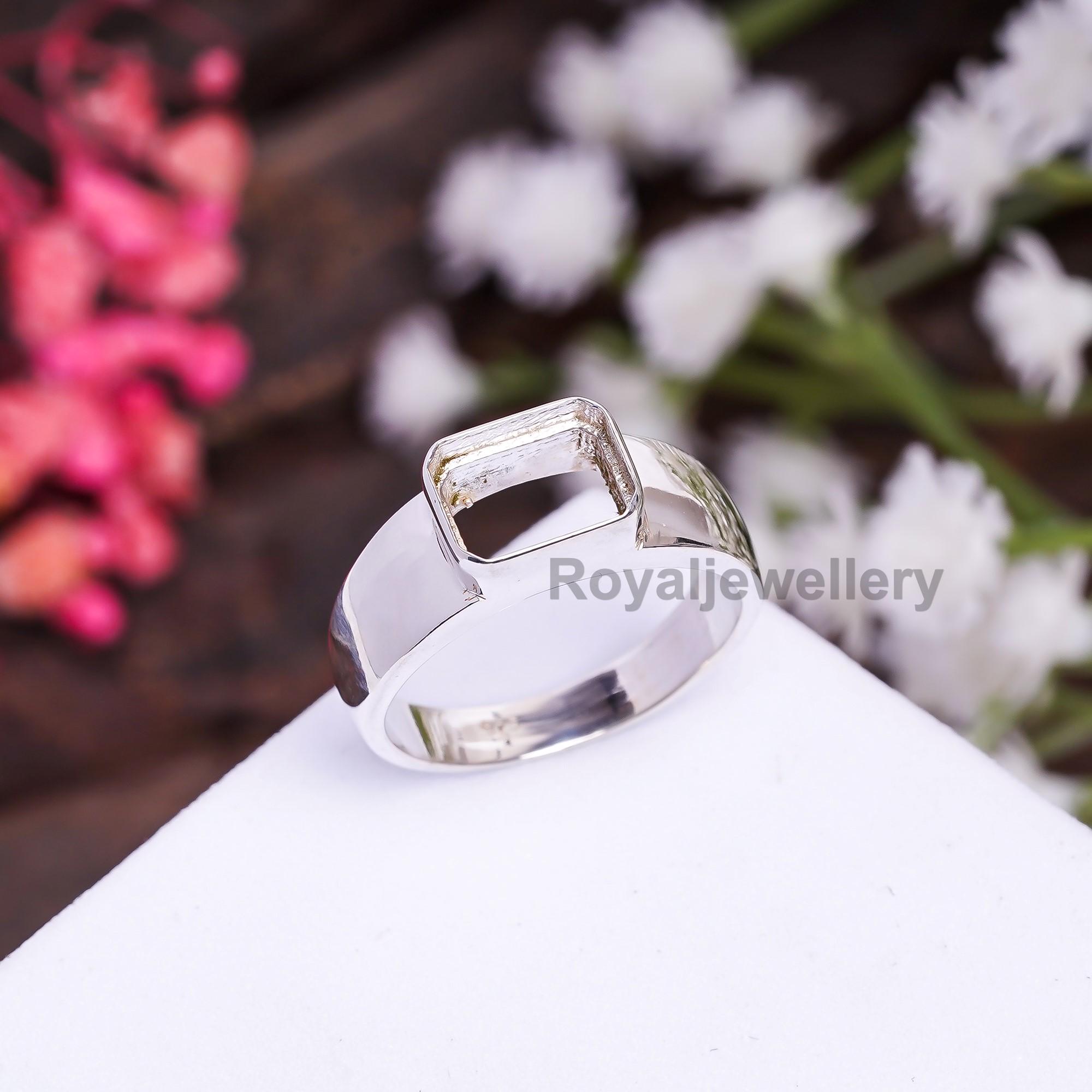Bague semi montée en argent sterling 925 avec monture pour