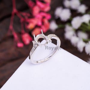 Semi Mount Ring, Oval Cut Stone Setting Ring, 925 Sterling Silver Ring, Blank Women Ring, Prong Setting Ring, Engagement Ring, 9x7 mm