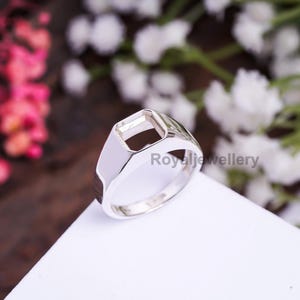 Sterling Silver Semi Mount Ring: 8mm Bezel Setting, DIY Jewelry
