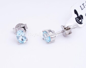 Pendientes de plata de ley con topacio azul: joyas con piedras preciosas estilo art déco