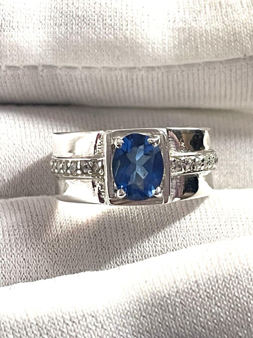 Oval Cut Tanzanite Gemstone Ring, 925 Sterling Silver Mens Ring - Etsy
