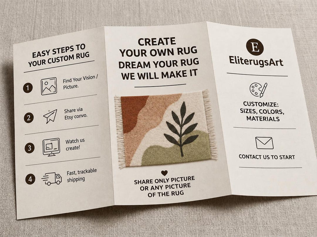 Custom Tufted Rug Brochure Design | Eliterugsart Personalized Rug Flyer ...