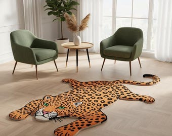 Hand-Tufted Wool Leopard Rug, Safari Nursery Decor