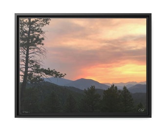 Colorado Sunset Matte Canvas, Black Frame