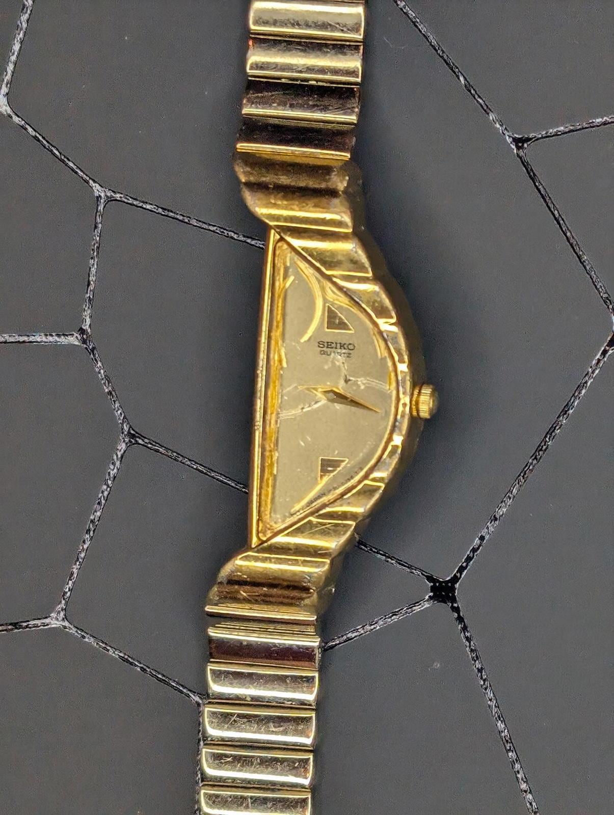Vintage Seiko Half Moon Gold Tone Women's Watch