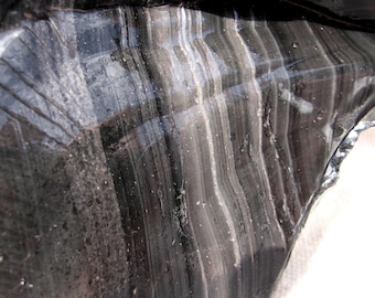 Silver/Gray Banded Obsidian Rough 7.05 Lbs. Mexico Slab Saw Rough Rock