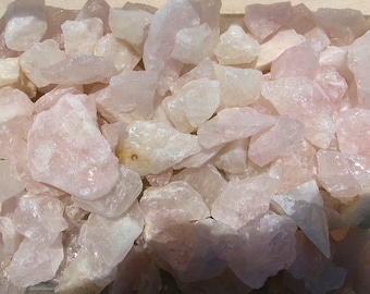 Rose Quartz Rough Stones for Jewelry Making, Tumbling, Healing