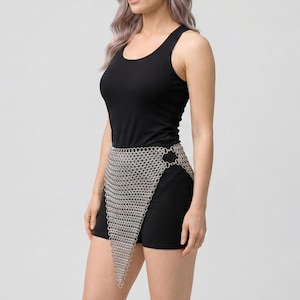 Chainmail Waist Drape – Handmade Metal Mesh Skirt Accessory