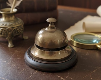 Vintage Messing Schreibtischglocke | Antikes Service | Empfangstheke | Sammlerstück Hotel Call