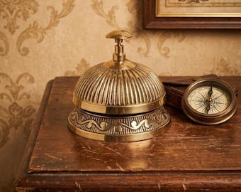 Vintage Brass Service Bell l Antique Style Call Bell for Hotel Reception Home Decor
