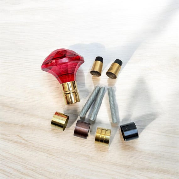 Crystal Diamond Walking Stick Handle Set l  Luxury Handles with Metal Hardware Parts