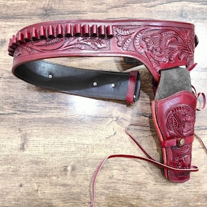 Handcrafted Leather Western Holster: Right-Hand Draw, .22 .357 .38 .44 .45 Caliber