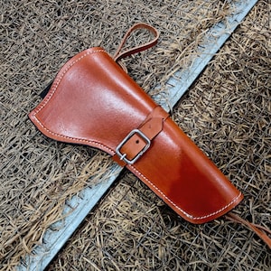 Handmade Leather Cowboy Holster: Colt SAA, Ruger, Heritage - 6.5&quot; Barrel