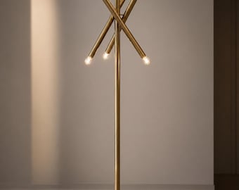 Modern Sculptural Multi-Arm Floor Lamp – Brushed Brass Contrappeso Terra Style
