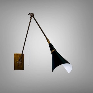 Brass Wall Lamp Mid century stilnovo single light articulated sconce SCICCOSO Brass Wall Sconce, Modern Wall Lamp Light