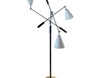 Brass Floor Lamp, Mid Century Modern Floor Lamp, Handmade Adjustable Standing Lamp, Luxury Designer Reading Light, Solid Brass