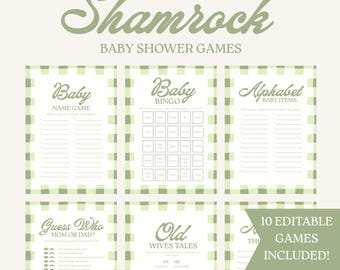 Ein kleines Kleeblatt-Babyparty-Spiel: Bearbeitbare Canva-Vorlage (Digitaler Download)