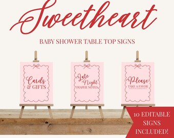 A Little Sweetheart Babyparty Zeichen: Bearbeitbare Canva Vorlage (Digitaler Download)