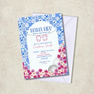 Mama Mia Baby Shower Invitation: Editable Canva Template (Digital Download)