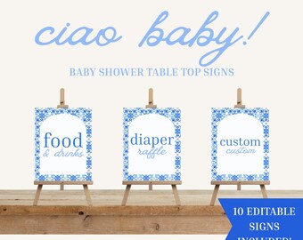 Ciao Baby! Baby Shower Zeichen: Bearbeitbare Canva Vorlage (Digitaler Download)