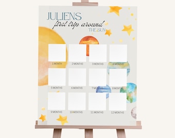 Erste Reise um die Sonne Geburtstagsschild: Custom Party Decor (Digitaler Download)