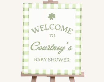 Ein kleines Kleeblatt Willkommensschild: Babyparty Dekor zum Ausdrucken (digitaler Download)