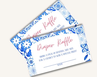 Mama Mia Baby Shower Windel Raffle: Bearbeitbare Canva Vorlage (Digitaler Download)