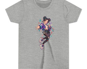 T-shirt enfant inspiré de la K-Pop, T-shirt graphique coloré avec une star de la pop, Cadeau pour les filles passionnées de musique
