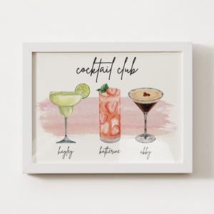 Custom Roommate Cocktail Print | Personalized Drink Print | Roommate Wall Art | College Apartment Decor | Signature Drink Print | Dorm Print