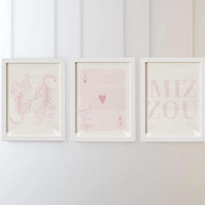 University of Missouri Pink Digital Print Set | Mizzou Wall Art | Tiger Print | Mizzou | Lucky to Be a Tiger | Sorority Dorm Decor