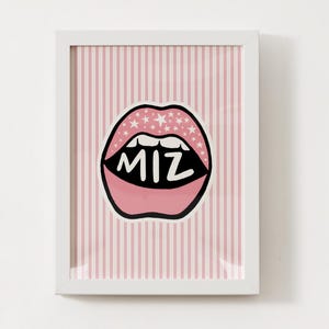 MIZ Pink Lips Digital Art Print | Mizzou-Inspired Sorority Wall Decor | Mizzou Wall Decor | University of Missouri | Instant Download