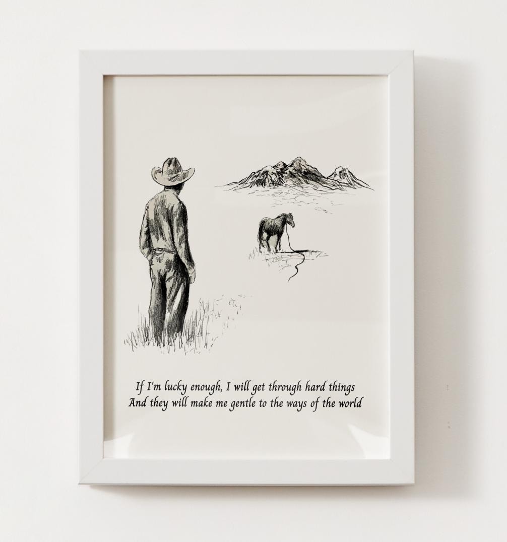 If I'm Lucky Enough Zach Bryan Digital Print | Zach Bryan Lyric Art | Zach Bryan Quote | Wester Wall Decor | Lyrics | Album Art