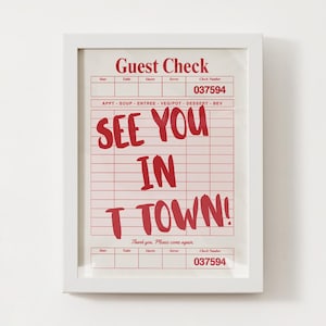 Tuscaloosa Print: Retro Guest Check - Alabama Dorm Decor (Digital Download PNG File)