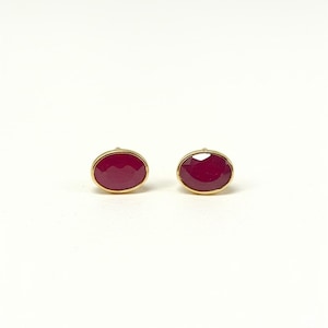 10k 14k 18k Yellow Gold Ruby Earrings, Earrings for Girls, Wedding earring Stud, Natural Ruby Earring, Ruby Earrings Jewelry, Amazing Making