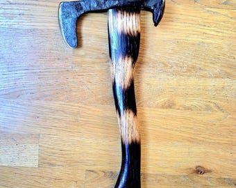 Hand-Forged Railroad Spike Axe – Custom Balanced Throwing Axe, Reclaimed Steel