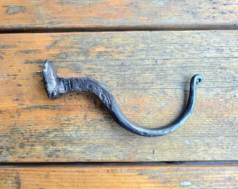 Hand-Forged Railroad Spike Wall Hook | Rustic Iron Coat & Key Hook | Blacksmith Made in Oregon | Heavy-Duty Wall Hook