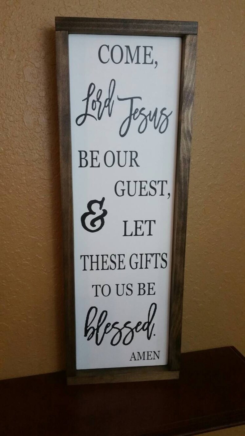 Table Prayer Come Lord Jesus Be Our Guest Prayer Sign Wood ...