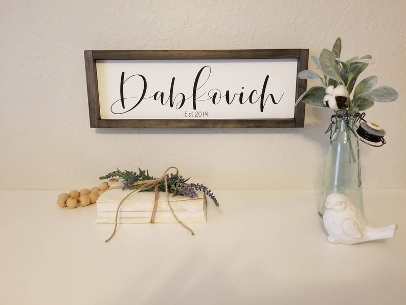 Signo De Apellido Personalizado Decoracion De Pared Rustica Etsy