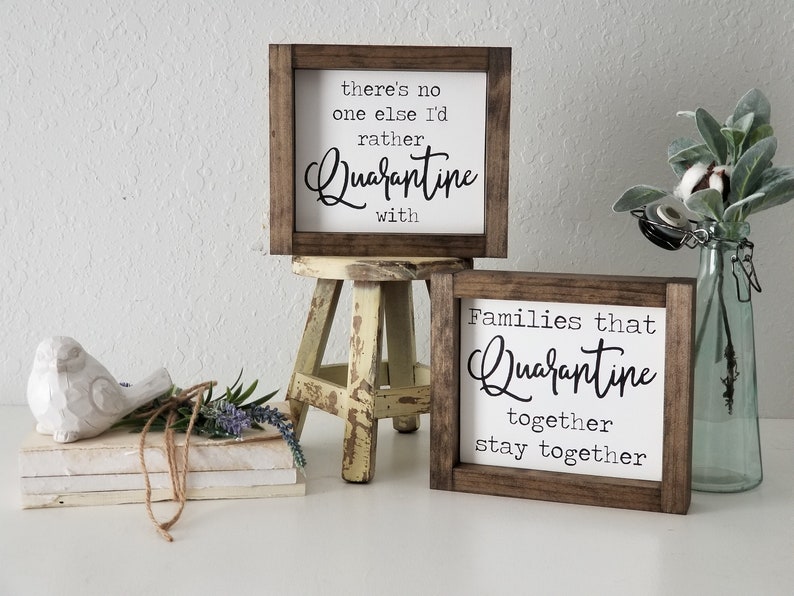 Quarantine Sign Isolation Wood Sign Humor Couples Sign image 0