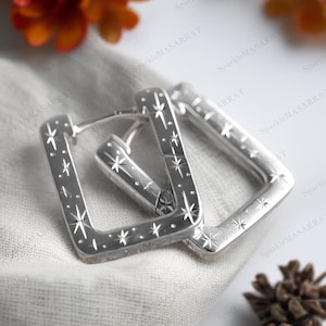 18K Gold Filled Star Huggie Hoop Earrings: Hypoallergenic Sterling Silver