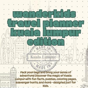 Kuala Lumpur Kids Travel Planner – Printable Activity Book for Children | Malaysia Travel Journal | PDF Download